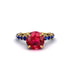 Ruby Twisted Band Halo Engagement Ring - Avianna No. 70