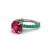 Ruby Twisted Band Halo Engagement Ring - Avianna No. 27
