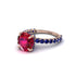 Ruby Twisted Band Halo Engagement Ring - Avianna No. 71