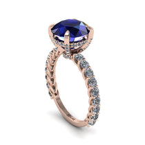 Sapphire Twisted Band Halo Engagement Ring - Avianna No. 14 image 1