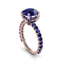 Sapphire Twisted Band Halo Engagement Ring - Avianna No. 74 image 1