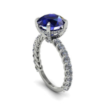 Sapphire Twisted Band Halo Engagement Ring - Avianna No. 15 image 1