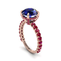 Sapphire Twisted Band Halo Engagement Ring - Avianna No. 59 image 1