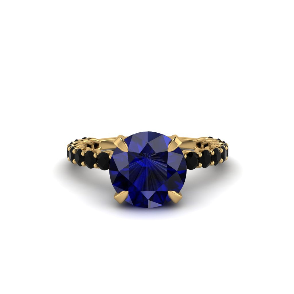 Sapphire Twisted Band Halo Engagement Ring - Avianna No. 43