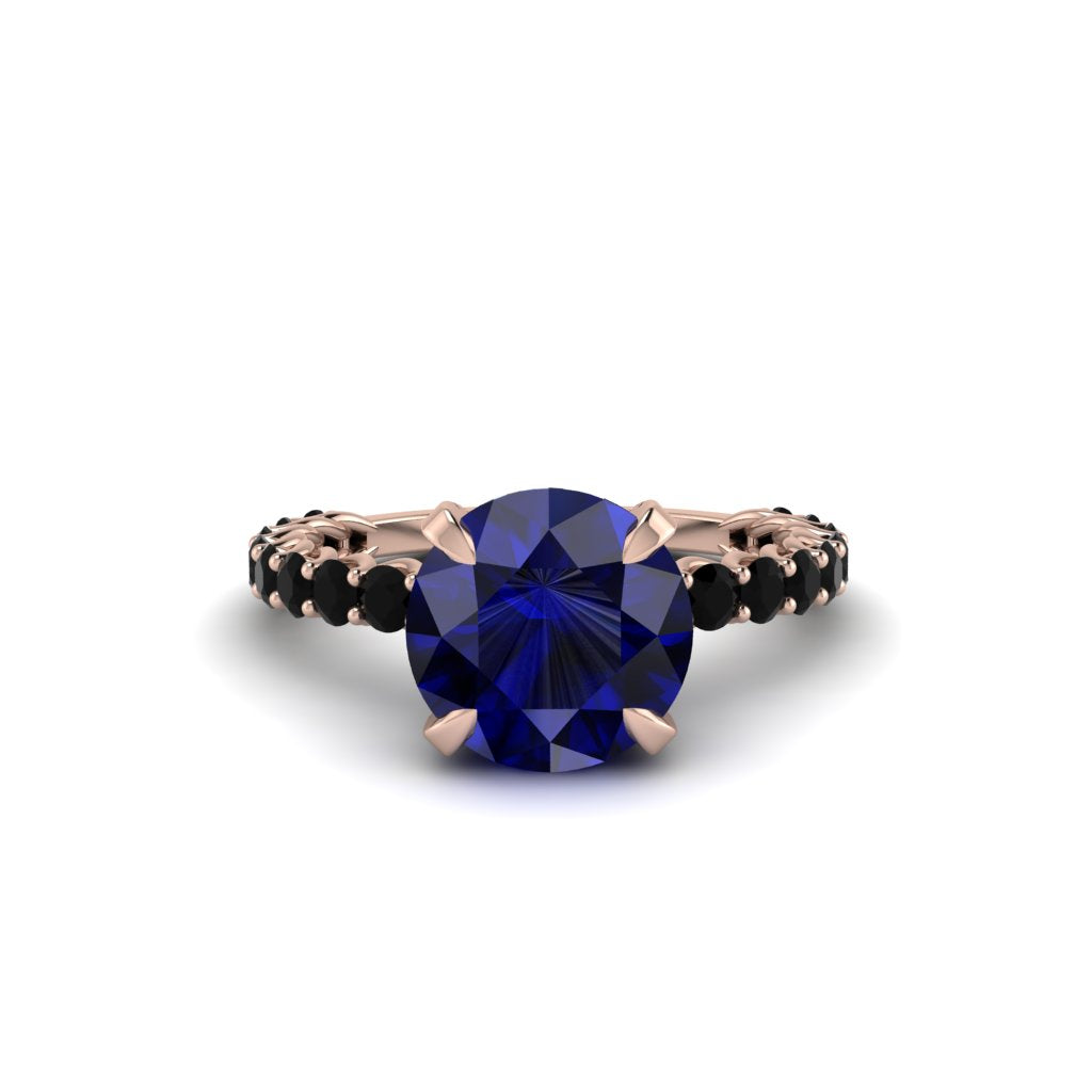 Sapphire Twisted Band Halo Engagement Ring - Avianna No. 44