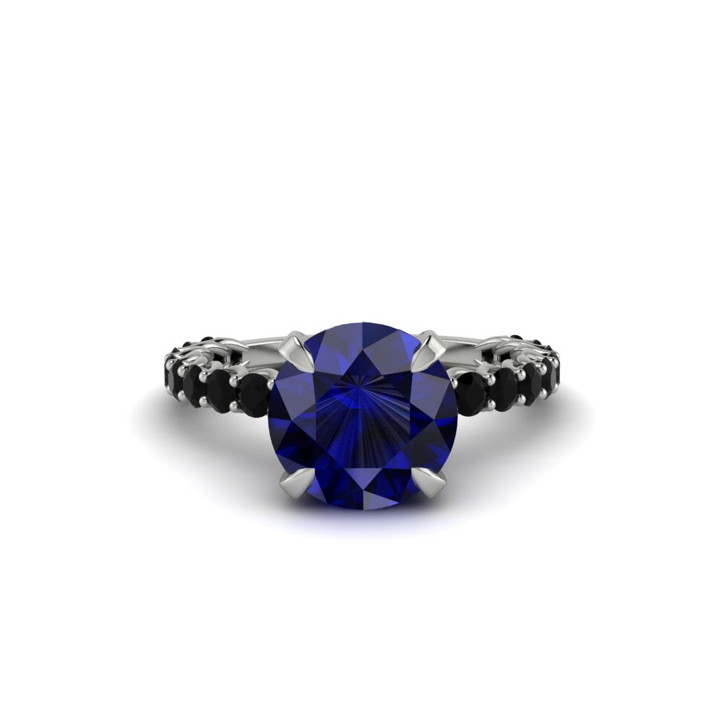Sapphire Twisted Band Halo Engagement Ring - Avianna No. 45