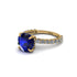 Sapphire Twisted Band Halo Engagement Ring - Avianna No. 13