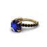 Sapphire Twisted Band Halo Engagement Ring - Avianna No. 43