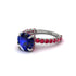 Sapphire Twisted Band Halo Engagement Ring - Avianna No. 60