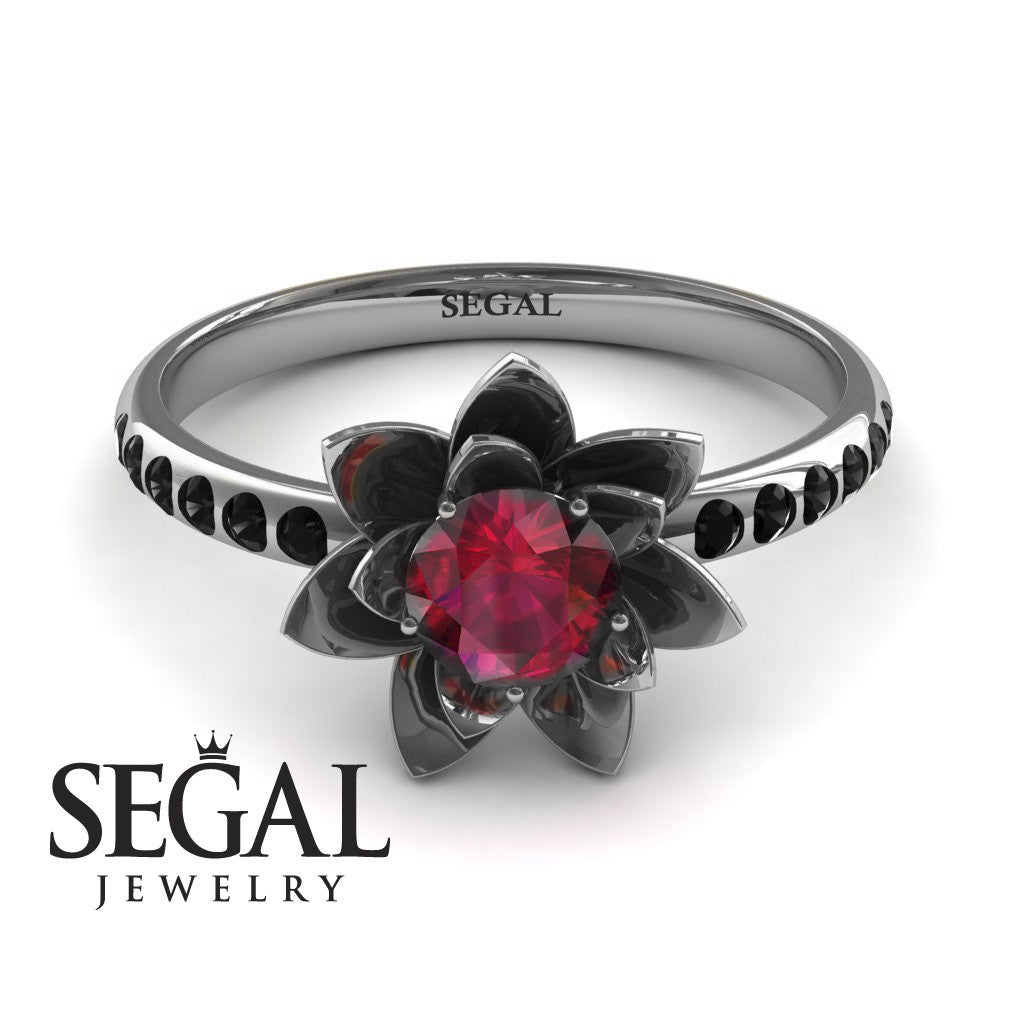 Lotus Flower Sapphire ring - Lotus no. 30