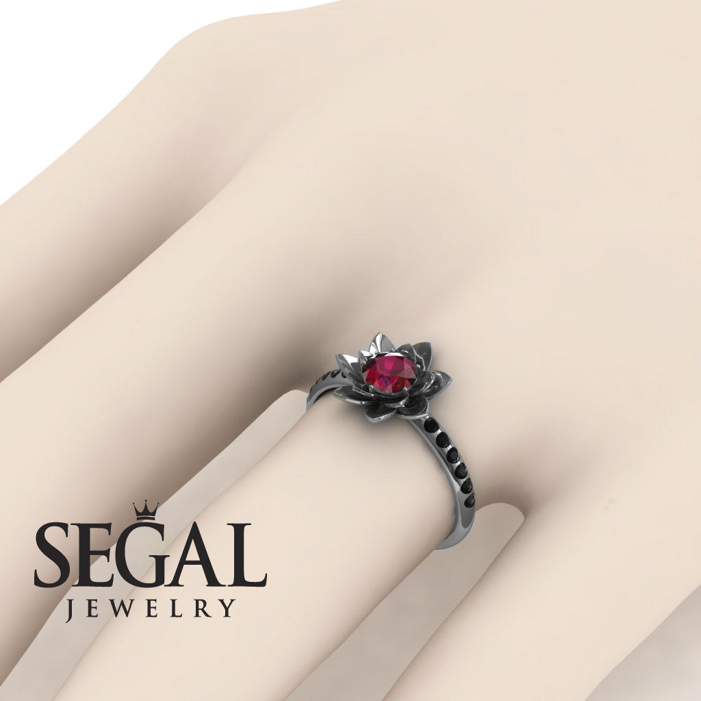 Lotus Flower Sapphire ring - Lotus no. 30