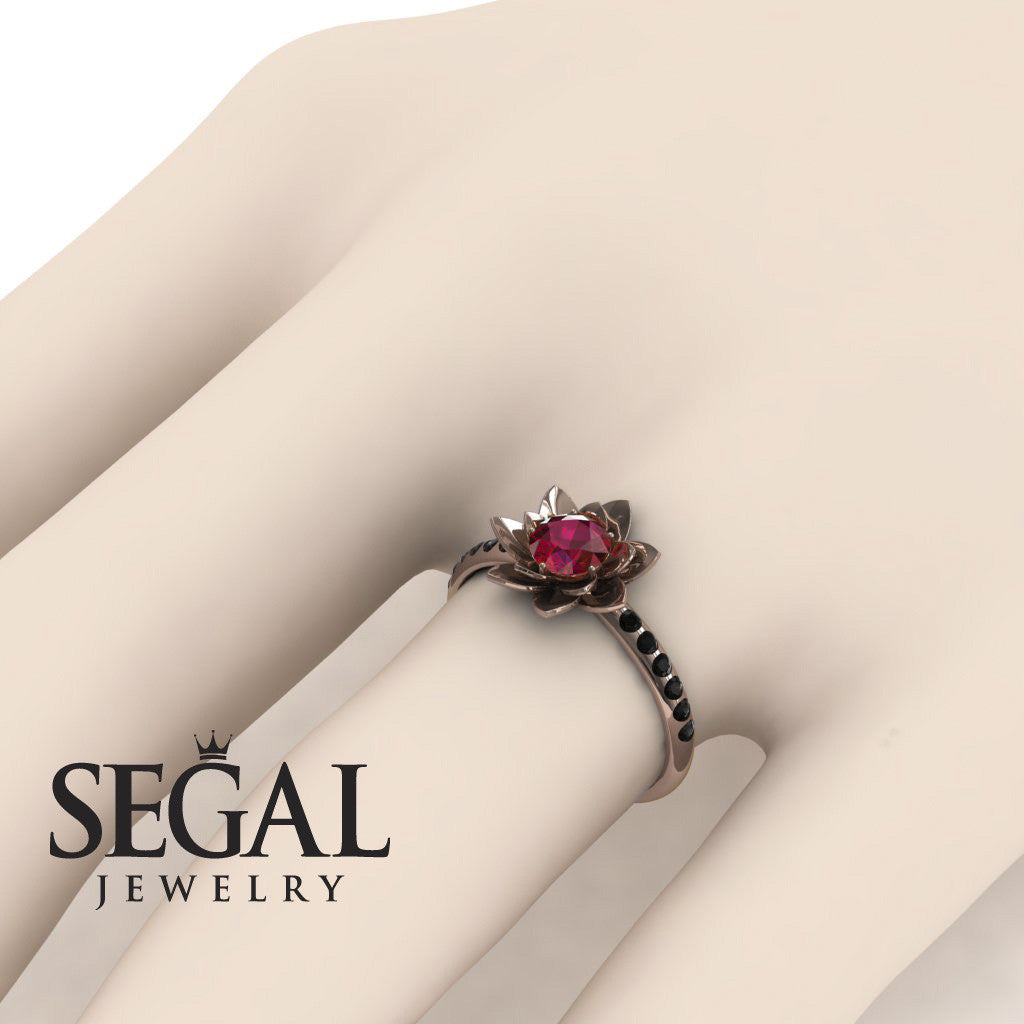 Lotus Flower Emerald ring - Lotus no. 23