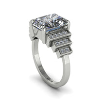 Unique Geometric Radiant Diamond Engagement Ring - Wilma No. 3 image 1