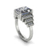 Unique Geometric Radiant Diamond Engagement Ring - Wilma No. 3