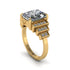 Unique Geometric Radiant Diamond Engagement Ring - Wilma No. 1
