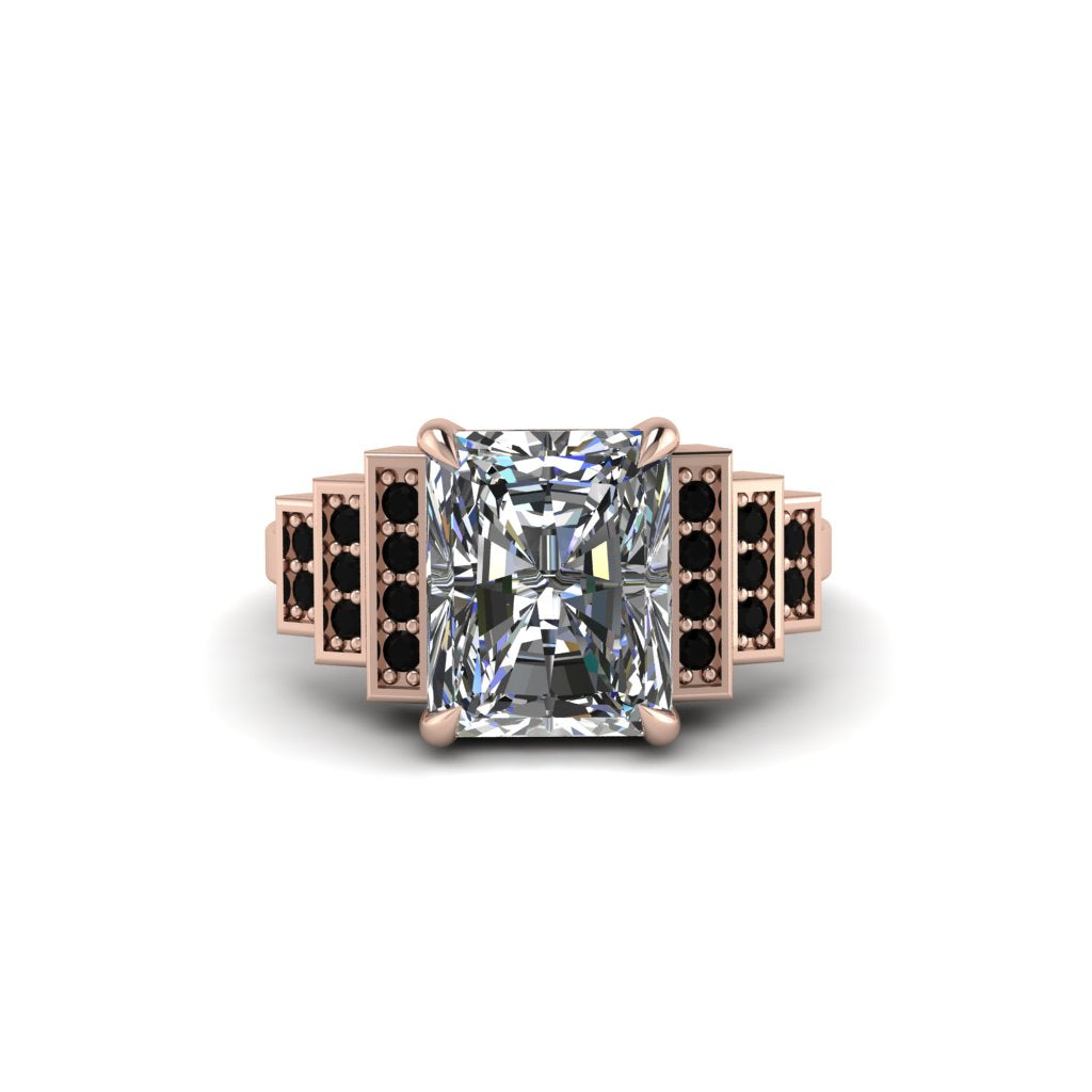 Unique Geometric Radiant Diamond Engagement Ring - Wilma No. 32