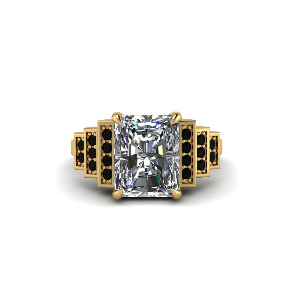 Unique Geometric Radiant Diamond Engagement Ring - Wilma No. 31