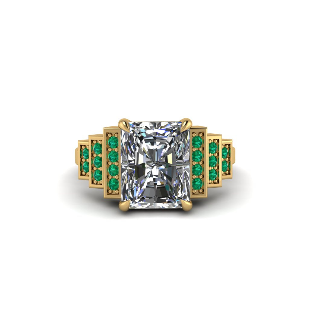 Unique Geometric Radiant Diamond Engagement Ring - Wilma No. 16