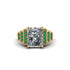 Unique Geometric Radiant Diamond Engagement Ring - Wilma No. 16