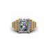 Unique Geometric Radiant Diamond Engagement Ring - Wilma No. 1
