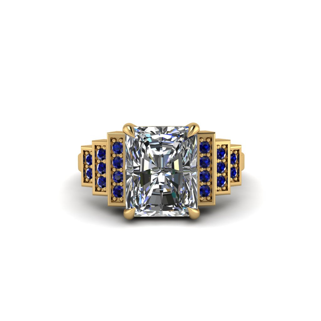 Unique Geometric Radiant Diamond Engagement Ring - Wilma No. 61