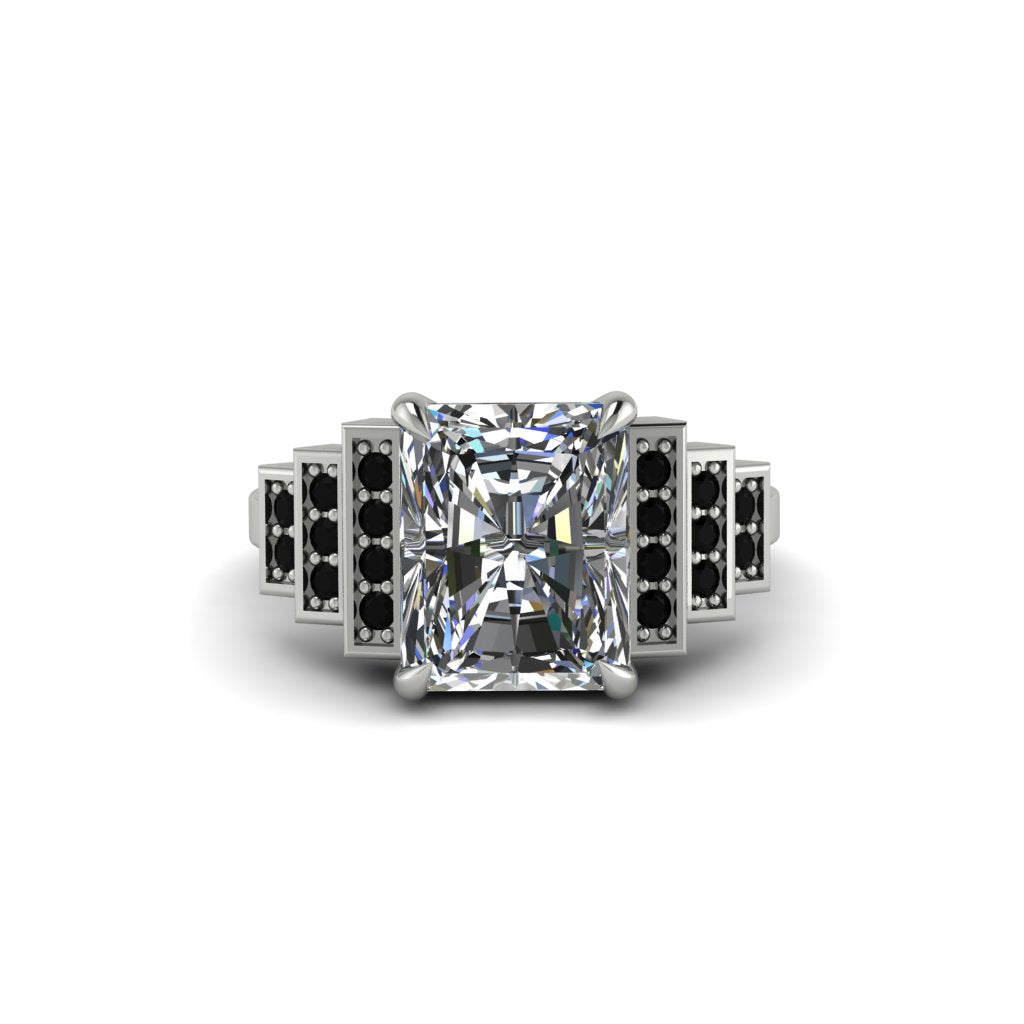 Unique Geometric Radiant Diamond Engagement Ring - Wilma No. 33
