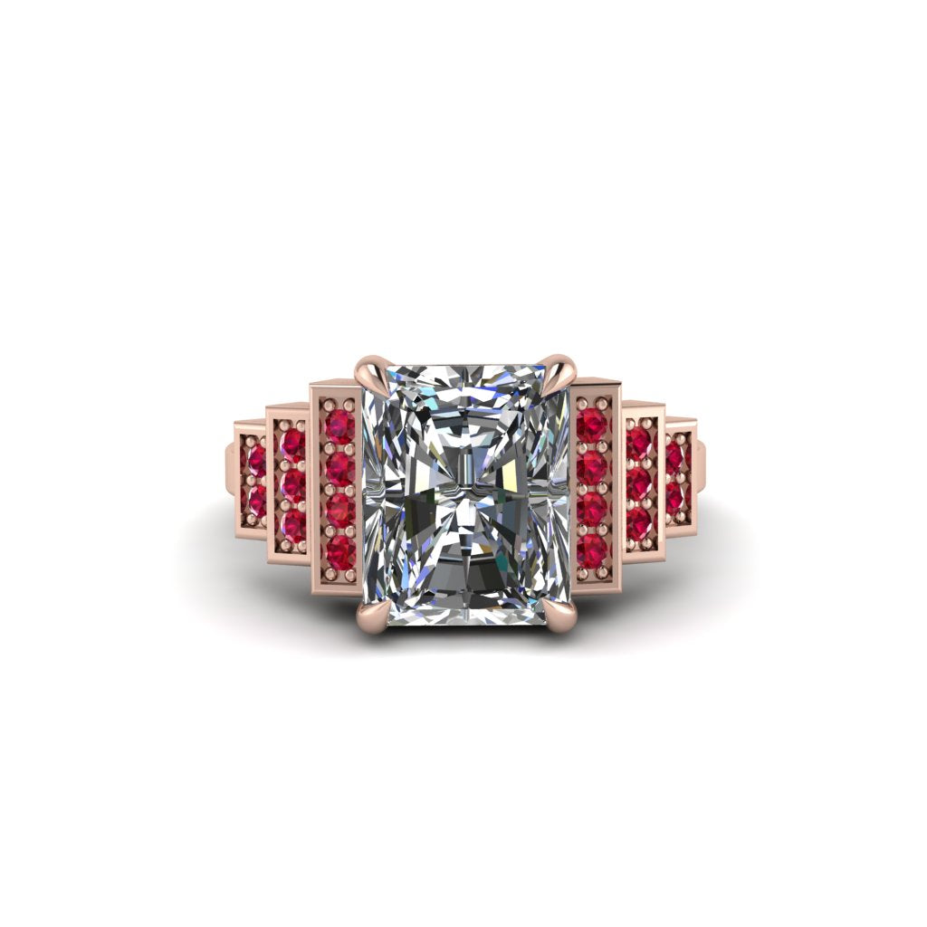 Unique Geometric Radiant Diamond Engagement Ring - Wilma No. 47
