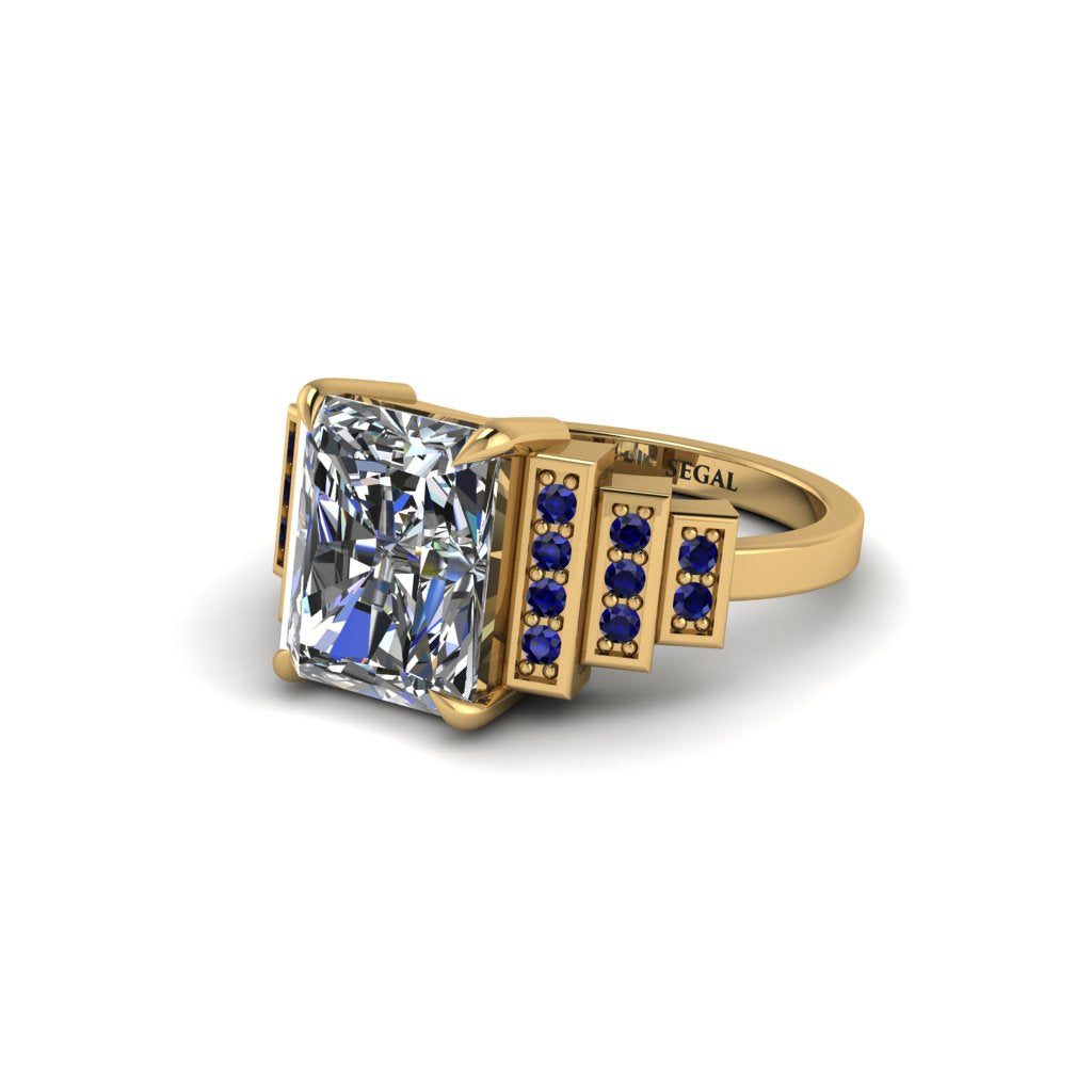 Unique Geometric Radiant Diamond Engagement Ring - Wilma No. 61