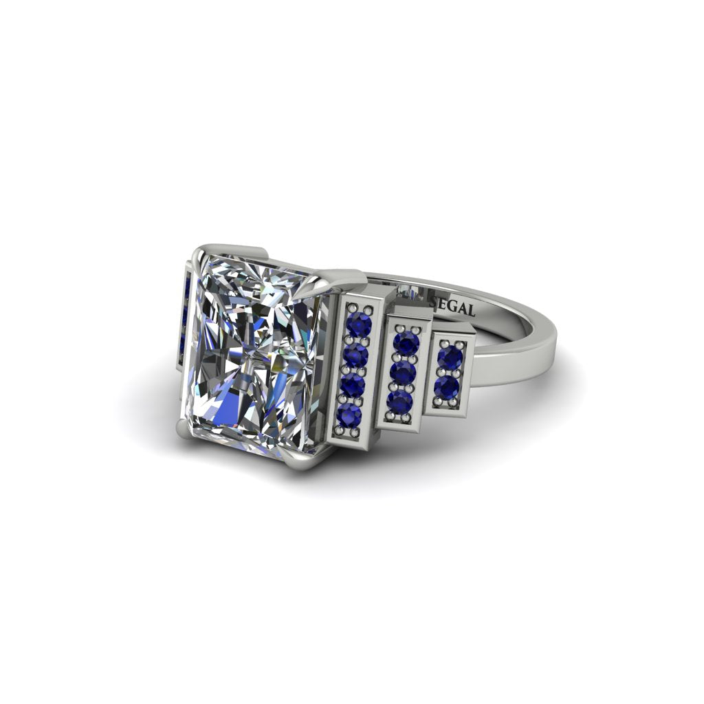 Unique Geometric Radiant Diamond Engagement Ring - Wilma No. 63