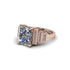 Unique Geometric Radiant Diamond Engagement Ring - Wilma No. 2