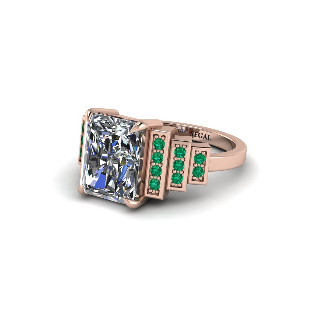 Unique Geometric Radiant Diamond Engagement Ring - Wilma No. 17