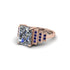 Unique Geometric Radiant Diamond Engagement Ring - Wilma No. 62