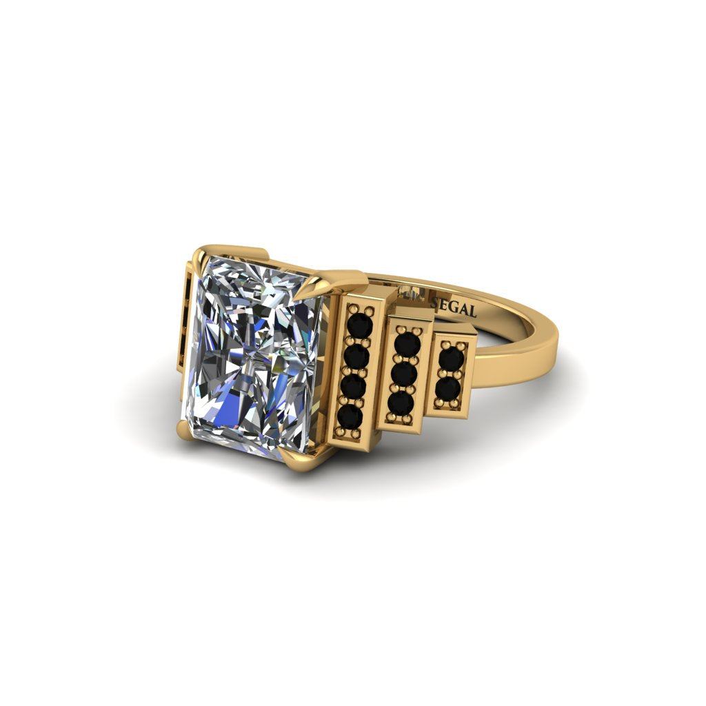 Unique Geometric Radiant Diamond Engagement Ring - Wilma No. 31
