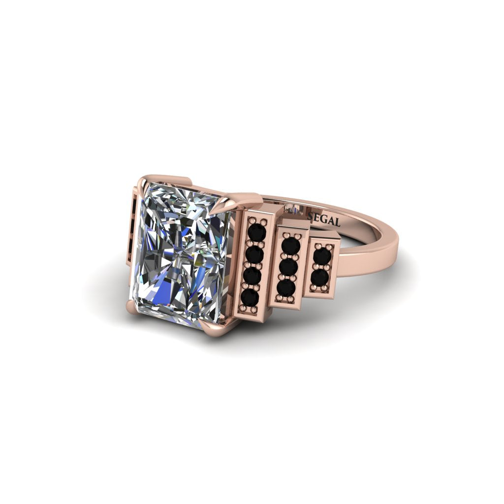 Unique Geometric Radiant Diamond Engagement Ring - Wilma No. 32