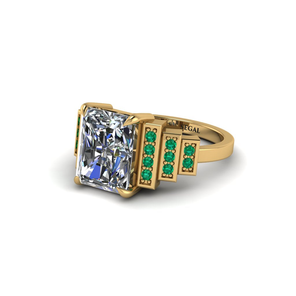 Unique Geometric Radiant Diamond Engagement Ring - Wilma No. 16