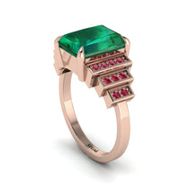 Unique Geometric Radiant Emerald Engagement Ring - Wilma No. 50 image 1