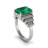 Unique Geometric Radiant Emerald Engagement Ring - Wilma No. 6