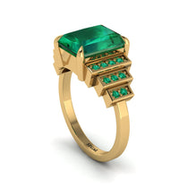 Unique Geometric Radiant Emerald Engagement Ring - Wilma No. 19 image 1