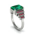 Unique Geometric Radiant Emerald Engagement Ring - Wilma No. 51