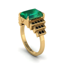 Unique Geometric Radiant Emerald Engagement Ring - Wilma No. 34 image 1