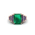 Unique Geometric Radiant Emerald Engagement Ring - Wilma No. 65 image 2