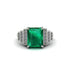 Unique Geometric Radiant Emerald Engagement Ring - Wilma No. 6 image 2