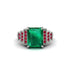 Unique Geometric Radiant Emerald Engagement Ring - Wilma No. 51