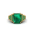 Unique Geometric Radiant Emerald Engagement Ring - Wilma No. 19