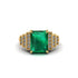 Unique Geometric Radiant Emerald Engagement Ring - Wilma No. 4 image 2
