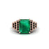Unique Geometric Radiant Emerald Engagement Ring - Wilma No. 35 image 2