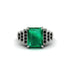 Unique Geometric Radiant Emerald Engagement Ring - Wilma No. 36 image 3