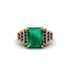 Unique Geometric Radiant Emerald Engagement Ring - Wilma No. 64