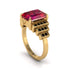 Unique Geometric Radiant Ruby Engagement Ring - Wilma No. 40
