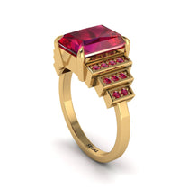 Unique Geometric Radiant Ruby Engagement Ring - Wilma No. 55 image 1